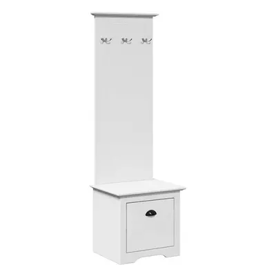 (white) vidaXL Hallway Cabinet with Hooks Hallway Storage Unit Side Cabinet Cupboard