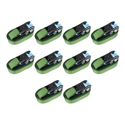 (10 pcs) vidaXL 10/20/44x Ratchet Tie Down Straps daN m Green Truck Lorry Lashing