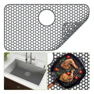 Silicone Sink Mat Toovem Kitchen Sink Mats 26x14 Sink Protectors for Kitchen Sink with Heat Resi