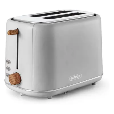 Tower Scandi Slice Toaster Wooden Accents T20027GRY (Dove Grey)