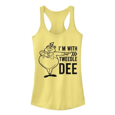 Disney Alice in Wonderland I'm with Tweedledee Juniors Racerback Tank