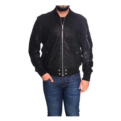 (L) DIESEL NIKOLAI Mens Bomber Jacket Leather Coat