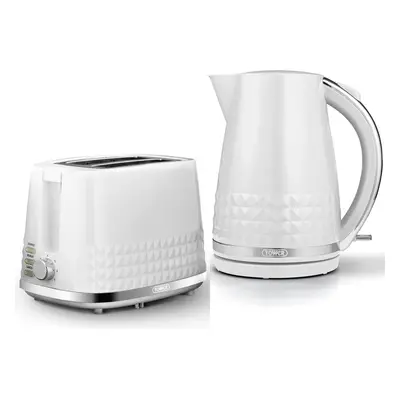 Tower Solitaire Kettle & Slice Toaster Matching Kitchen Set (White)