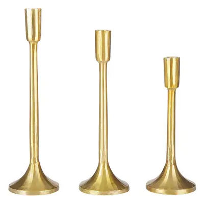 Set of Candle Holders ZIMBABWE Metal cm Gold