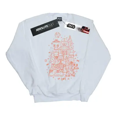 (L, White) Star Wars Womens/Ladies Empire Christmas Sweatshirt