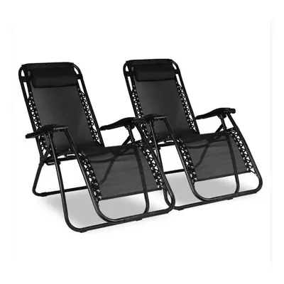 2pk Zero Gravity Recliner Sun Lounger Tray Table | Reclining Gravity Chairs