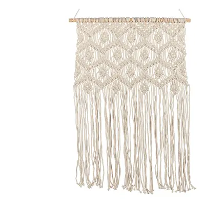 Cotton MacramÃ© Wall Hanging Beige KALERI