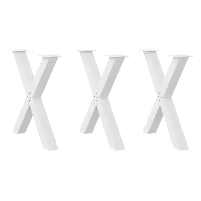 (white, x (72-73) cm (80 mm)/ pcs) vidaXL Dining Table Legs X-Shaped Desk Legs Kitchen Metal Fur