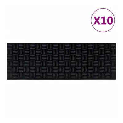 vidaXL Stair Treads Outdoor Step Mat Door Mat Anti Slip Tread Mat 10pcs Rubber