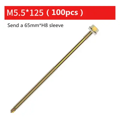 (125mm) M5.5 External Hexagon Self Drilling Screw Color Zinc Plated Length 19-125mm