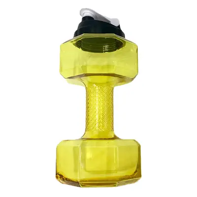 (Yellow) 2.2L Unisex Sports Water Bottles Leakproof Unbreakable Plastic Bottle Shaker Yoga Fitne