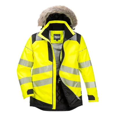 (S, Yellow/Black) Portwest Mens PW3 Hi-Vis Winter Jacket