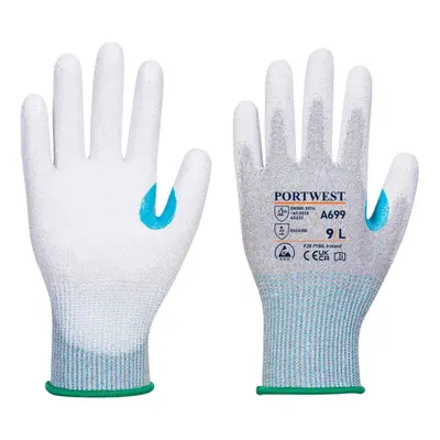 (M, Grey/White) Portwest Unisex Adult A699 Cut Resistant Gloves (Pack of 12)