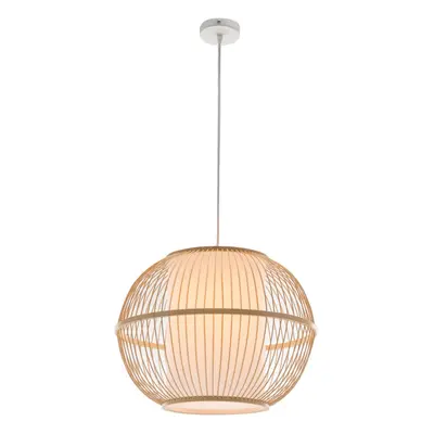 Natural Woven Bamboo Sphere Pendant Lamp Hanging Light Bell Shade Boho Tropical