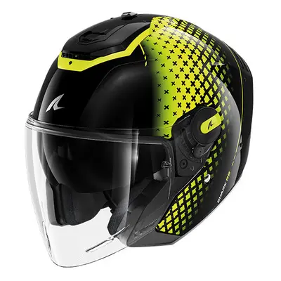 (L) Shark RS Jet Open Face Helmet Stride Black / Yellow / Silver