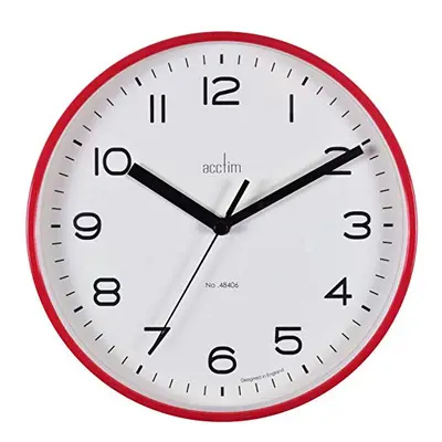 Acctim Runwell Small Wall Clock Quartz Slimline Case Shiraz 20cm