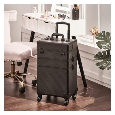 3 in Portable Cosmetic Makeup Train Case