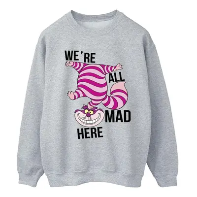 (S, Sports Grey) Disney Womens/Ladies Alice In Wonderland All Mad Here Sweatshirt