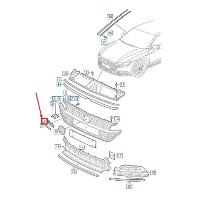 VOLKSWAGEN ARTEON 3H7 Front Trailer Tow Cap Cover 3G8807241B041 NEW GENUINE