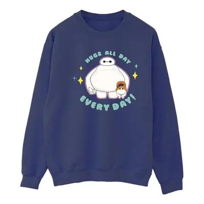 (XL, Navy Blue) Disney Womens/Ladies Big Hero Baymax Hugs Everyday Sweatshirt