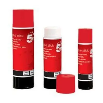 5 Star Office Glue Stick Solid Washable Non-toxic Large 40g [Pack 6]