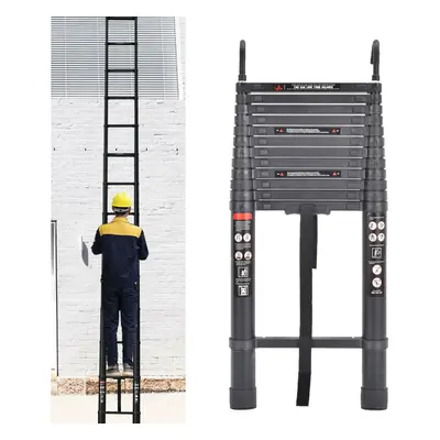 5m Aluminium Extension Ladder Multi Purpose Ladder with Hook Folding Step Ladder Telescopic Max 