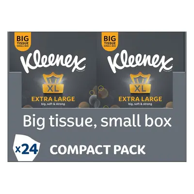 Kleenex Extra Large Facial Tissues 100% Recyclable Packaging Compact Tissue Boxes Tissues (24 bo