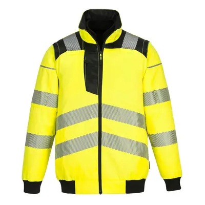 (S, Yellow/Black) Portwest Mens PW3 Hi-Vis In Jacket