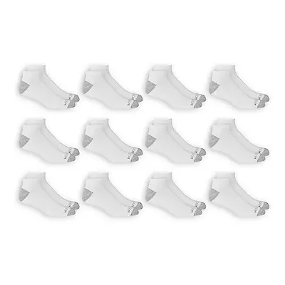 Fruit of the Loom Men's Dual Defense Low Cut Socks (12 Pack) White