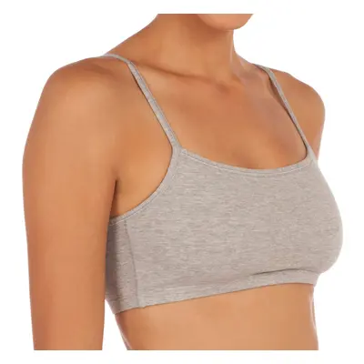 Fruit of The Loom Womens Spaghetti Strap Cotton Pull Over Pack Sports Bra Black/White/Heather Gr