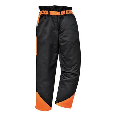 (M R, Black/Orange) Portwest Mens Oak Chainsaw Work Trousers