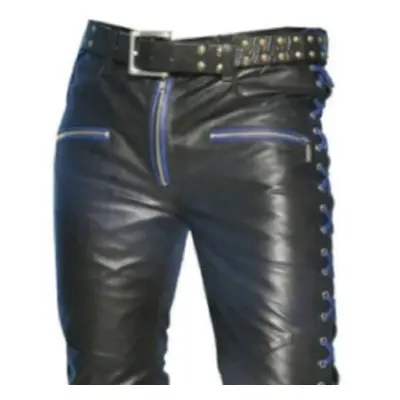 (Waist x Inseam 29") Mens Leather Slacks Real Leather Pants