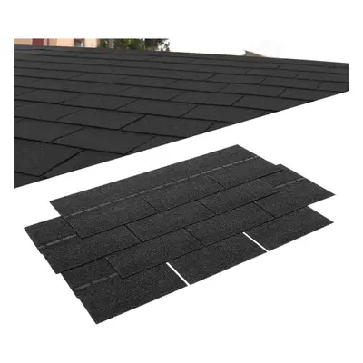 (Dark Black) Pack of Tiles Roofing Felt Shingles Shed Roof Panel Sheet Asphalt House 2.61ã¡