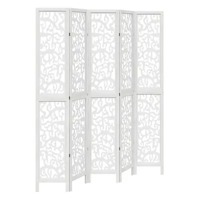 (40 x cm/ piece) vidaXL Room Divider Privacy Screen Room Partition White Solid Wood Paulownia