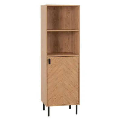 Leon Door Shelf Cabinet Medium Oak Effect Adjustable Shelving