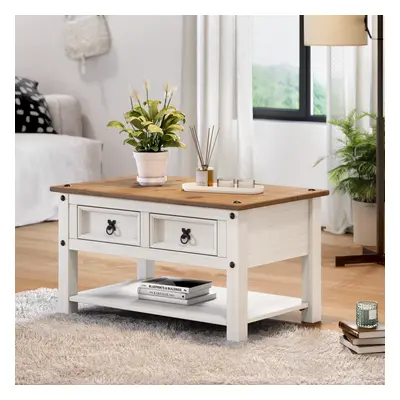 Corona White Drawer Coffee Table