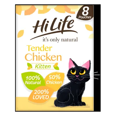 Hilife It's Only Natural Cat Pouch Kitten Tender Chicken 8x70g (Pack of 4)