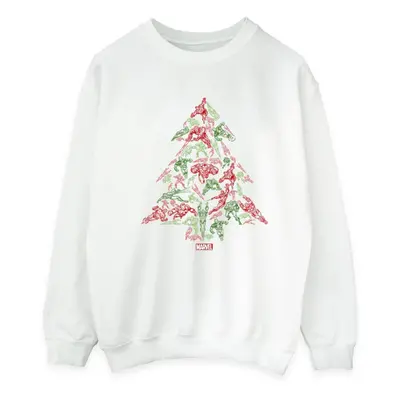 (M, White) Marvel Mens Avengers Christmas Tree Sweatshirt