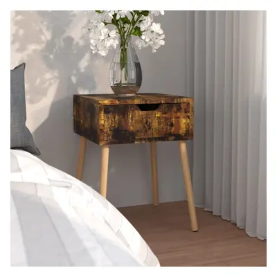 vidaXL Bedside Cabinet Smoked Oak Chipboard Nightstand Side Bed Drawer Cabinet