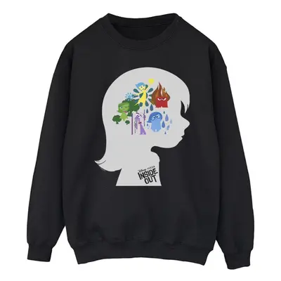 (S, Black) Disney Mens Inside Out Head Silhouette Sweatshirt