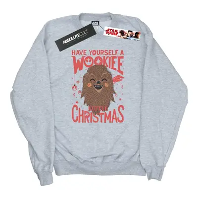 (S, Sports Grey) Star Wars Mens Wookiee Little Christmas Sweatshirt