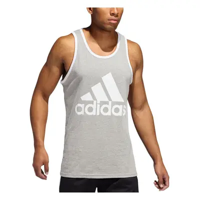 adidas Men's Badge of Sport Classic Tank Medium Grey Heather/White