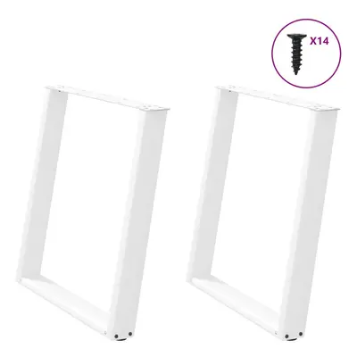 (white, x (72-73) cm) vidaXL Console Table Legs U-Shaped Desk Legs Metal Bar Stand DIY pcs Steel