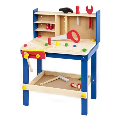 (Wooden Tool Bench) Kids Work Tool Bench Kitchen Set Toys Cooking Chef