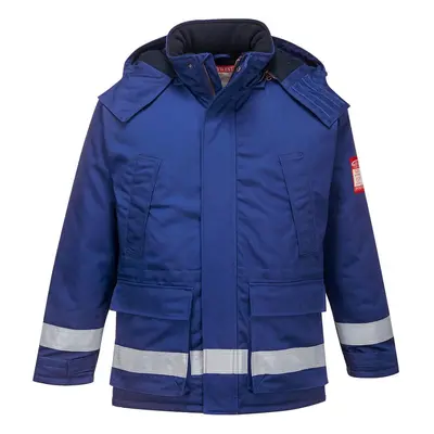 (S, Royal Blue) Portwest Mens Flame Resistant Anti-Static Winter Padded Jacket