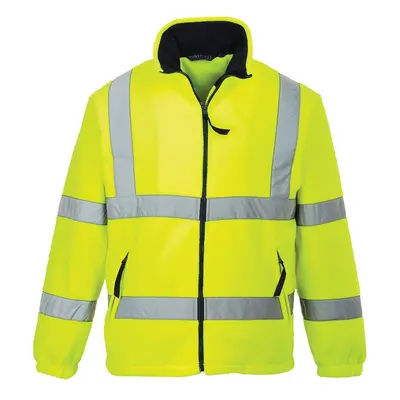 (S, Yellow) Portwest Mens Fleece Hi-Vis Coat