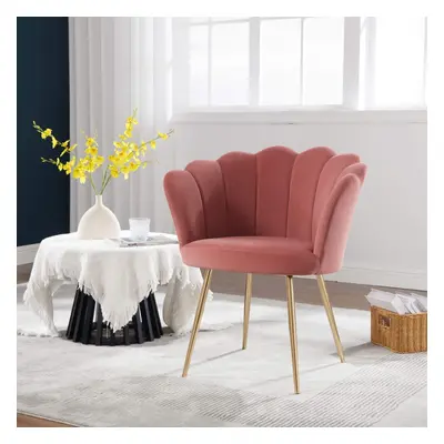 (Pink) Elegant Round Scallop Chair Compact And Stylish