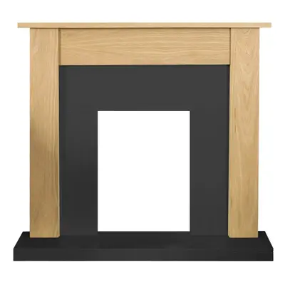 Adam Southwold Fireplace in Oak & Black, Inch