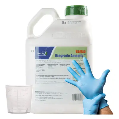 1 X 5L Gallup Biograde Very Strong Glyphosate Weedkiller + Free Cup & Gloves