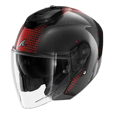 (M) Shark RS Jet Carbon Open Face Helmet Ikonik Carbon / Red / Chrome